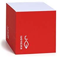 Escolofi 164200001 - Taco de notas, 10 x 10 x 10 cm, color rojo