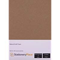 Papel kraft natural reciclado de Stationery Place Kraft Card. Tama&ntilde;o A4, 100&nbsp;g/m&sup2;, 100&nbsp;hojas, color marr&oacute;n