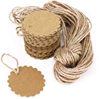 LEORX Etiqueta precio etiqueta equipaje etiqueta 100pcs 60mm Kraft papel tarjeta de regalo con 10M de la guita del yute