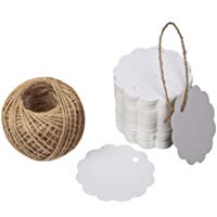 Papel de estraza 100 unidades Etiquetas 6 CM colgantes para regalo con cuerda de yute 30 metros Wei?