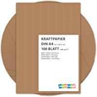 100 hojas de papel de estraza cart&oacute;n kraft DIN A4 280 gr/m2 Natural en alta calidad, ideal para manualidades y DIY marr&oacute;n gitano tarjetas boda invitaci&oacute;n