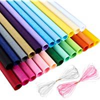 50 Piezas Papel de Seda de Navidad 25 Colores Variados 50 x 70 cm con 2 Piezas de Cinta para Envolver Regalo en Materiales de Fiesta