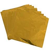 Aofocy Envoltorios de Dulces Envoltorios de Chocolate Envoltorios de Papel Papel de Aluminio Papel de Aluminio Envoltorios para Embalaje o decoraci&oacute;n 8 x 8 cm 100 Piezas de Oro