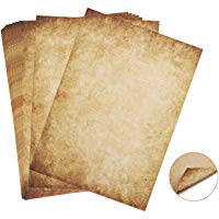 60 hojas Papel con dise&ntilde;o de papel antiguo Carta Pergamino Vintage Din A4 100g/m&sup2; Absofine DIY