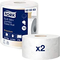 Tork 620283 - Pack de 2 rollos de papel higi&eacute;nico x 250 hojas, 2 capas, color blanco