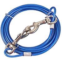 Correa de cable de acero inoxidable para perros, cable para atar perros medianos y grandes en campings y al aire libre