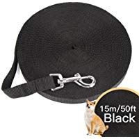 CtopoGo Correa de Perro, Perro obediente Cuerda Nylon Largo Mascota Perro Formaci&oacute;n Correa de Entrenamiento Llevar Negro 6M/10M/15M (15M, Negro)
