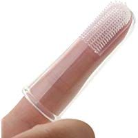 Cepillo de dientes de dedo para perros y gatos, masajeador, de silicona, suave