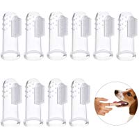 Bello Luna Cepillos de dientes del perro 10Pcs, cepillo de dientes del dedo del animal dom&eacute;stico Cepillos de la higiene dental para el perro y el gato