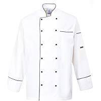Portwest C775 - Chaqueta Chef Cambridge, color Blanco, talla Small