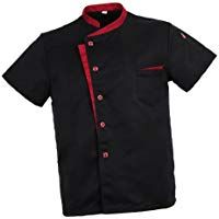 Baoblaze Camisa Mezclilla Unisex Chef Chaqueta Arrugas Resistente Confortable Mangas Cortas Camiseta Cocina Uniforme Emocionante