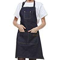 ANGTUO Delantal del Dril de algodn, Delantales sin Mangas Gruesos de la Personalidad Delantal del Cocinero del Servicio del Caf de los Uniformes de la Moda
