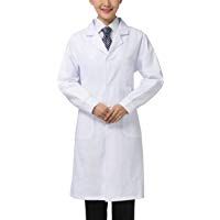 THEE Bata de Laboratorio Blanco Uniforme de Enfermera Sanitaria con Manga Larga Mujer S