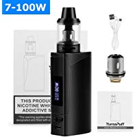 Cigarrillo Electr&oacute;nico YumaPuff Armor 100w, E Cigarette Starter Kit, Bater&iacute;a recargable de 2000 mah, Enorme Kit de Vape con pantalla,Sin Nicotina y Sin E-l&iacute;quido (negro)