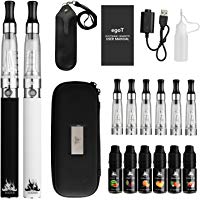 Cigarrillo Electronico, E-Cigarrillo E-l&iacute;quido Ego T2 Kits IXIGER&reg;：2 X 1100mah Bater&iacute;a Recargabla +8 X CE4 1.6ml Atomizador +6 X 10ml E-l&iacute;quido(50%PG:50%VG) 0 mg Nicotina ( nergo+blanco)