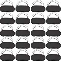 20 Piezas de M&aacute;scara de Ojos Antifaz de Ojos para Dormir Juego Viaje con Almohadilla de Nariz (Negro)