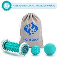 Rodillo de Masaje, Fansteck Masajeador Suave para Pies y Manos, Masajeador ergon&oacute;mico para aliviar dolor de Fascitis Plantar, m&uacute;sculo, cervical, mu&ntilde;ecas y etc. Con 2 Pelotas Masaje.