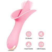 Masajeador, Vibradores para Mujer, Juguetes Sexuales Cl&iacute;toris Masajeador Punto G, 10 Modos de Vibraci&oacute;n, Impermeable,Rosado