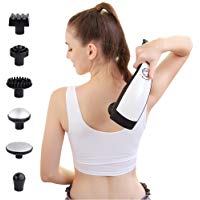 Masajeador de 6 nodos intercambiables, TEC.BEAN Masajeador de percusi&oacute;n profundo con funci&oacute;n de calor, ajuste de velocidad y dise&ntilde;o antideslizante