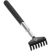 Anself Telesc&oacute;pico Back Scratcher Massager Metal Compacto Extensible 5 Secci&oacute;n 20-68cm Negro