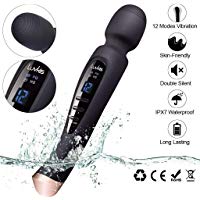 Luvkis masajeador 12 Modos de energ&iacute;a seleccionables Herramienta de masaje con cargador USB magn&eacute;tico para la relajaci&oacute;n del estr&eacute;s y eliminaci&oacute;n de dolores Handheld Massager (negro)