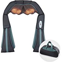 Naipo Masajeador de Cuello y Hombros &Uacute;ltimo Recargable Shiatsu Masaje Cervical Inal&aacute;mbrico con Bolso de Transporte, Velocidad Regulable, Funci&oacute;n de Calor para Relajar Todo el Cuerpo 2 A&ntilde;os Garant&iacute;a