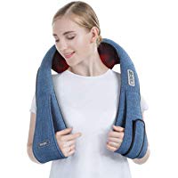 Konjac masajeador de cuello, shiastu masajeador cervical de espalda y hombros, 8 nodos masaje con calor para relajar y aliviar dolor de m&uacute;sculo, dise&ntilde;o para liberar las manos en hogar/oficina/coche
