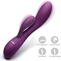 Luvkis masajeador Vibrador de punto IPX7 massager con 10 modos de masaje Juguete fabricado totalmente en silicona para mujer recargable por USB