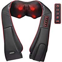 ATMOKO Shiatsu Masajeador Cuello y Hombros con Dise&ntilde;o de Cintura y Funci&oacute;n de Vibraci&oacute;n con 3D Rotaci&oacute;n para Hombros Cuello Espalda, Cintura, Piernas Brazos y Plantas Aliviar el Dolor Muscular