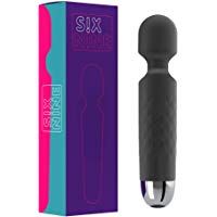 Masajeador El&eacute;ctrica Recargable Magic Wand Massager - Con 20 patrones de vibraci&oacute;n y 8 velocidades - Carga por USB - de Six Nine (Negro)