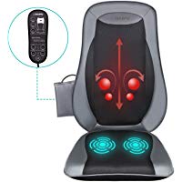 Naipo Respaldo de Masaje Shiatsu Asiento Masajeador para la Espalda y Caderas con Amasamiento Intenso, Masaje Vibratorio, Funci&oacute;n Calor en Casa, Oficina o Coche (B&aacute;sico)
