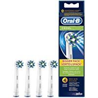 Oral-B CrossAction - Set de 4 recambios para cepillo de dientes el&eacute;ctrico recargable (cabezal redondeado con dise&ntilde;o de inspiraci&oacute;n profesional para limpiar diente por diente)