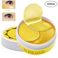 Charmss M&aacute;scara para los ojos, M&aacute;scara para ojos de col&aacute;geno, M&aacute;scaras antiarrugas para los ojos, Oro Almohadillas para los ojos Anti-envejecimiento, Reduce las bolsas bajo los ojos.(60Pcs) (Dorado)