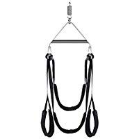 Z-one 1 Aerial Yoga Swing Sling Kit de hamaca de yoga fuerte Los ejercicios incluyen el kit de montaje en el techo con un asiento para parejas (incluye plancha triangular y accesorios)
