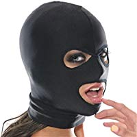 Mangotree Esclavitud Fetiche Sexy Toy Mask Mascarada Fantas&iacute;a El&aacute;stico M&aacute;scara de Cabeza Cosplay Juego Hood para Parejas (Free Size, 3 Hoyos)