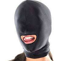 Mangotree Esclavitud Fetiche Sexy Toy Mask Mascarada Fantas&iacute;a El&aacute;stico M&aacute;scara de Cabeza Cosplay Juego Hood para Parejas (Free Size, Abre la boca)
