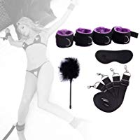 Huaqiang Parejas coqueteando Cama Correas de Las Mujeres Juguetes alternativos de Cama Vinculante Esposas Conjunto del Tobillo, Nuevo Juego de Peluche Traje Juguete