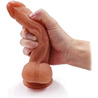 Sexuales Parejas-QUICKLYLY 7.5 Pulgadas Juguete Sexual Sexo Waterpro Dildo De Silicona Liquida Suave Consolador Realista Pene Flexible Fuerte Ventosa