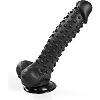 &bdquo;COCODRILO&ldquo; &mdash; Dildo de silicona de 25,0&nbsp;cm para experimentar emociones fuertes &mdash; La VENTOSA proporciona una FIJACI&Oacute;N PERFECTA y permite su uso SIN MANOS &mdash; Dildos er&oacute;ticos Magic Wand para juegos sexuales SM y BDSM anales y vaginales, color negro