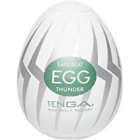 Tenga Huevo Thunder, Funda Masturbadora, 4.9 x 6.1 x 4.9 cm, Color Blanco/Verde/Plata - 42 gr