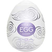 Tenga Huevo Cloudy, Funda Masturbadora, 4.9 x 6.1 x 4.9 cm, Color Blanco/Lila/Plata - 46 gr