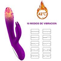 ZAMO Alice Vibrador Doble Consoladores Sexuales Mujer Masturbador Femenina de Calentamiento de Doble Vibraci&oacute;n,Estimulador de Punto G para Parejas,Masajeador para Relajar el Cuerpo con 10 Modos
