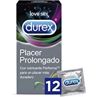 Durex Preservativos Placer Prolongado con Efecto Retardante - Total 12 Condones