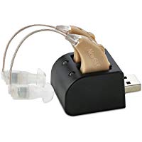 Set de amplificadores auditivos NewEar con tecnolog&iacute;a digital - Dise&ntilde;o casi invisible con base USB recargable &ndash; Par de amplificadores de sonido personal con control de tono ajustable-Soluci&oacute;n auditiv