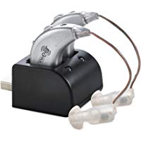 Amplificadores digitales de NewEar. Par de amplificadores de sonido personal recargable BTE con puerto USB - Amplificaci&oacute;n de sonido premium de NewEar