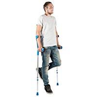 PEPE-MULETAS, Pack de 2 muletas para adulto, Muletas regulables de aluminio, Color azul