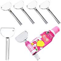 Exprimidor de Tubos KINDPMA de Metal y Aluminio Selgado para Crema Dental Pasta de Dientes Ba&ntilde;o Forma de Clave Plata 5 Piezas