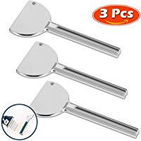 3 unidades de dispensador de tubo de pasta de dientes/exprimidor, dispensador de tubo de metal, Metal Tube Squeezer Roller Key, crema, accesorios de ba&ntilde;o