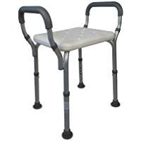 Mobiclinic Silla de Ducha/ba&ntilde;o | Taburete Regulable en Altura | C&oacute;modos reposabrazos Acolchados y conteras andtideslizantes | Peso m&aacute;ximo soportado 100 Kg | Modelo Acueducto