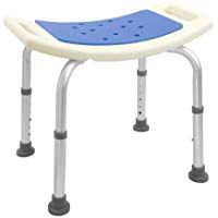 PrimeMatik - Taburete de Ducha ergon&oacute;mico Antideslizante Regulable en Altura Acolchado